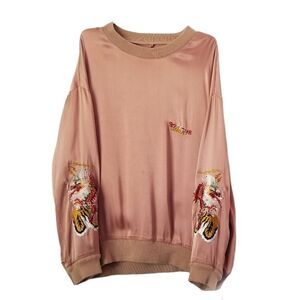 Doublet Chaos Embroidery Souvenir Pink Dragon Oversized Long Sleeve Shirt